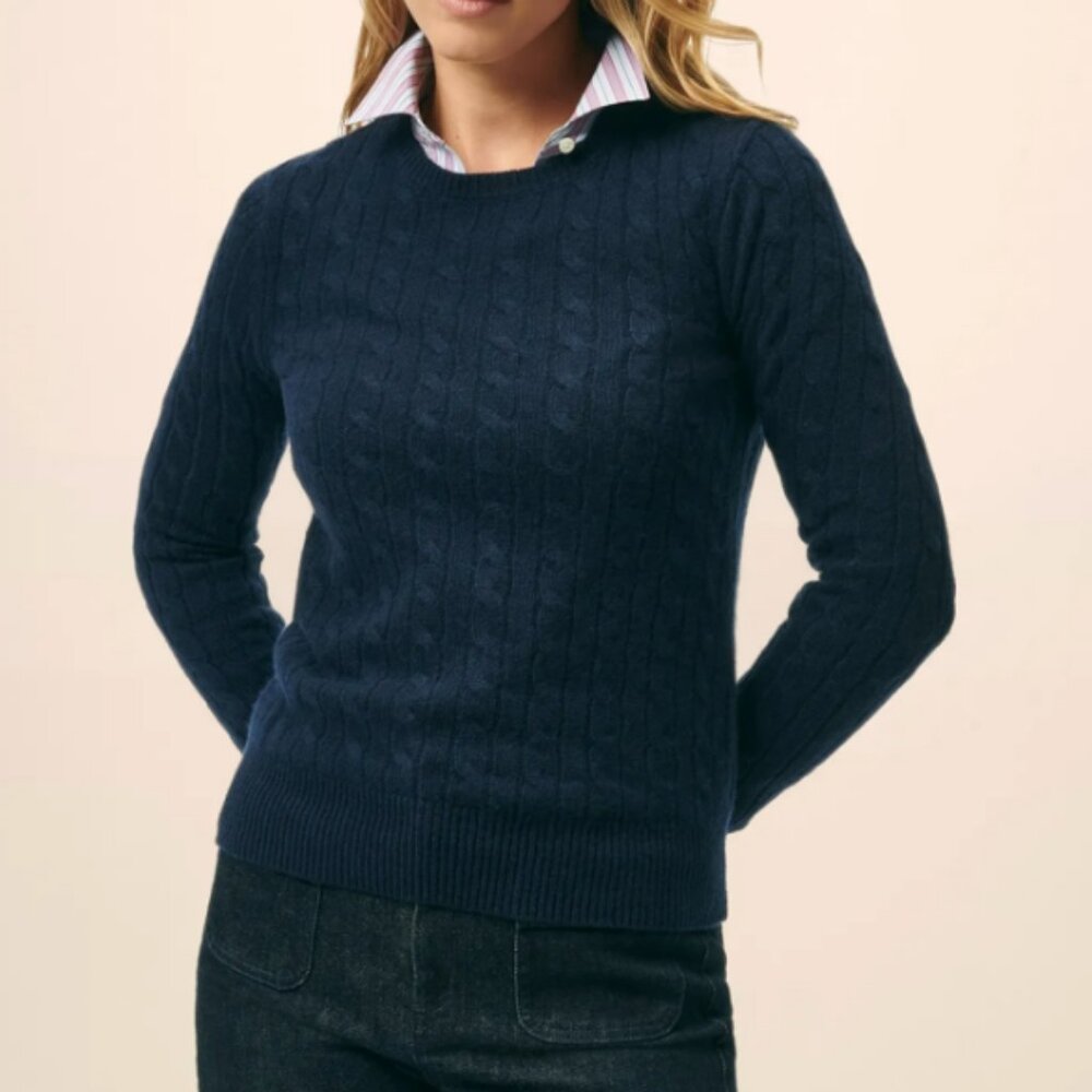 J. Crew Navy Cable Knit Sweater
